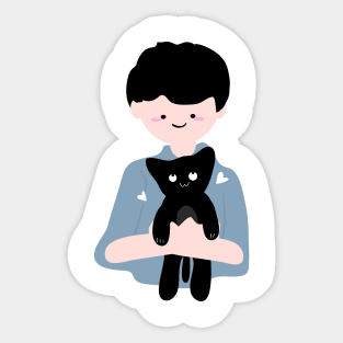 Cute black kitten Sticker